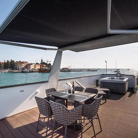 Luxury Houseboat With Roof Terrace & 3* Novigrad Istria